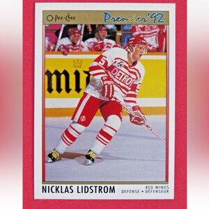 💗3/$9💗 Nicklas Lidstrom 1991/92 OPC Premier Red Wings Rookie RC Hockey Card